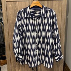 Talbots 2XP Button Down Shirt Lightweight Long Roll Tab Sleeves